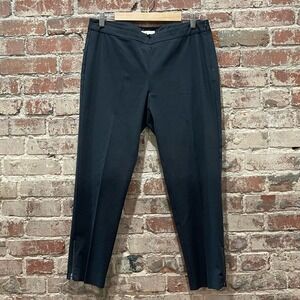 Eileen Fisher Ankle Zip Slim Black Organic Cotton Stretch Pants M